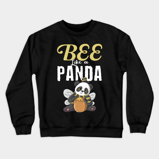 Cute Bee Like Panda Sweet Honey Girls Boys Teens Gift Crewneck Sweatshirt by Freid